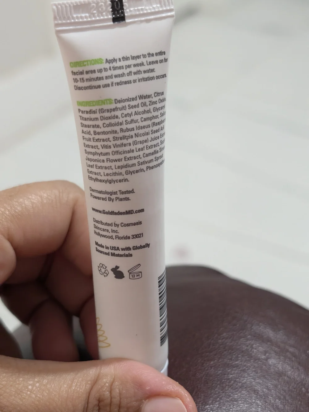 Goldfaden MD Facial Detox Clarify + Clear Mask — White/Green